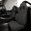 1PC Sport Seat Universal Racing Seats Pair with Dual Sliders, Fabric White Stripe Reclinable Left Right