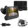 FHD 1080P Touch Screen Car DVR Dash Camera 4In 3 Lens Vehicle Driving Recorder Seamless Loop Recording