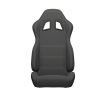 1PC Sport Seat Universal Racing Seats Pair with Dual Sliders, Fabric White Stripe Reclinable Left Right