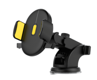 Car Phone Holder Long Rod Telescopic Car Dashboard Suction Cup Type (Color: Yellow)