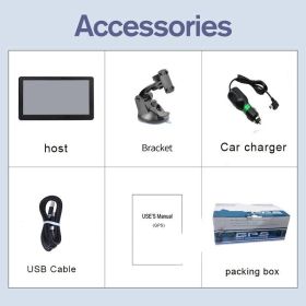 Car GPS Navigation Device Portable 7 Inch HD 8G (Option: America plus Ink-USB)