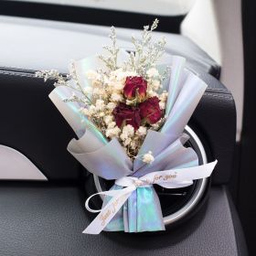 Car Aromatherapy Vent Perfume Creative Eternal Handmade Dried Bouquet RoseOrnament (Option: 05 Twilight-Lavender Flavor)