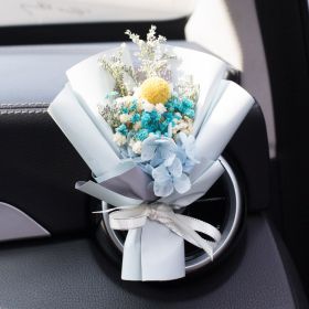 Car Aromatherapy Vent Perfume Creative Eternal Handmade Dried Bouquet RoseOrnament (Option: 04 Pull Wind Xuelai Azure-Osmanthus Flavor)