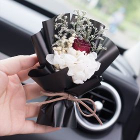 Car Aromatherapy Vent Perfume Creative Eternal Handmade Dried Bouquet RoseOrnament (Option: 13 Black Forest Black-Osmanthus Flavor)