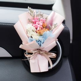 Car Aromatherapy Vent Perfume Creative Eternal Handmade Dried Bouquet RoseOrnament (Option: 06 Xiyan Lotus Root Color-Jasmine Flavor)